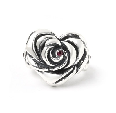 【本国オーダー・受注生産】Heart Rose with Center CZ & 2Side CZ