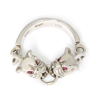 ロイヤルオーダールビーリング ロイヤルオーダー MINI PIT BULL w/ Ruby EYES 18K WHITEGOLD