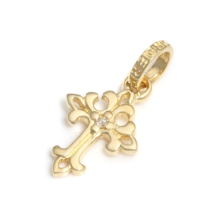 【お見積もり商品】【本国オーダー・受注生産】OPEN FDL TINY CROSS w/ DIAMOND 18K GOLD