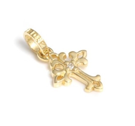 【お見積もり商品】【本国オーダー・受注生産】OPEN FDL TINY CROSS w/ DIAMOND 18K GOLD
