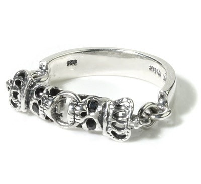 【本国オーダー・受注生産】Skull Chain w. CrownsW/ CZ Eyes