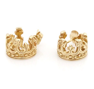 【本国オーダー・受注生産】CROWN HOOPS 10KGOLD（1個単位)