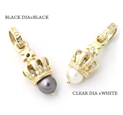 【本国オーダー・受注生産】TINY CROWN W/1 DIAMOND & PEARL 10KGOLD