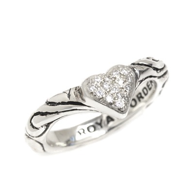 【本国オーダー・受注生産】Ribbon Tiara Band w/ Heart w/ Pave CZ Heart