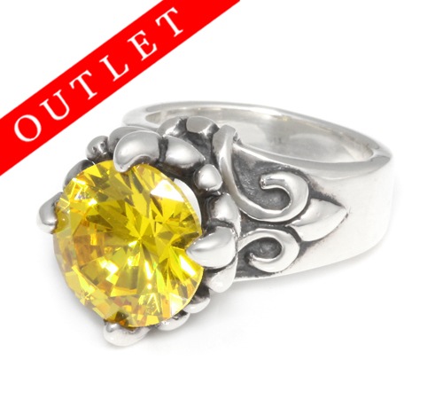 SOLITAIRE RING Silver Ring setwith CZ 【OUTLET】