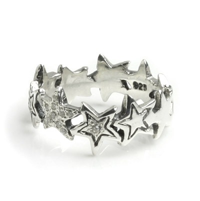 【本国オーダー・受注生産】Starshine Thin Band w/Pave Diamonds