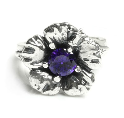 【本国オーダー・受注生産】PARADISE HIBISCUS SOLITAIRE w/ CZ CENTER