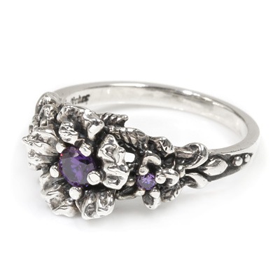 KAUAI SMALL HIBISCUS w/ PLUMERIA & CZ