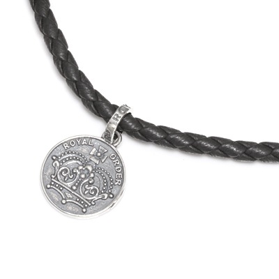 【本国オーダー・受注生産】Braided Necklace with crown tips and sp920 charm