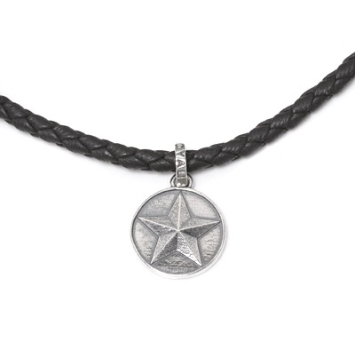 【本国オーダー・受注生産】Braided Necklace with crown tips and sp920 charm