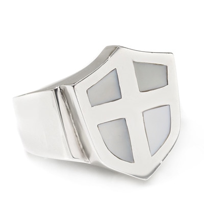 SHIELD & CROSS W/ MOTHER OF PEARL