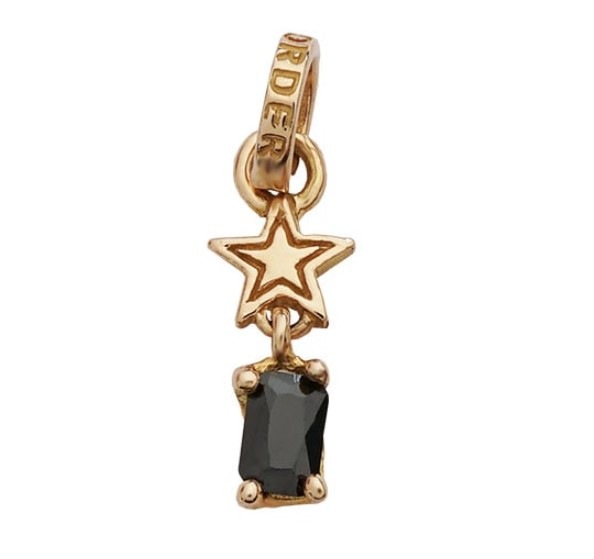 ロイヤルオーダー Starshine w/ CZ Drop & Jumpring BLACK 18K GOLD
