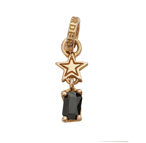 Starshine w/ CZ Drop & Jumpring BLACK 18K PINK GOLD(チェーン別売り)