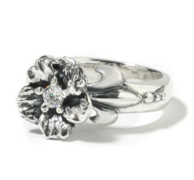 LAHAINA SMALL HIBISCUS w/& CENTER CZ