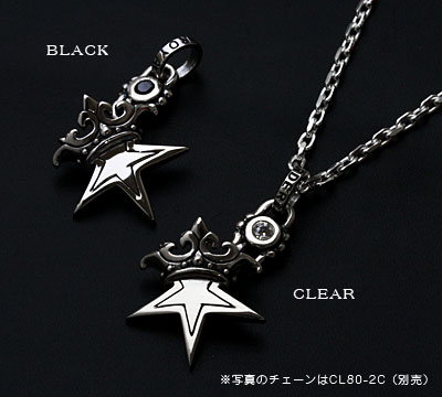 【本国オーダー・受注生産】SMALL SOLID STAR W/CROWN W/CZ JUMP RING