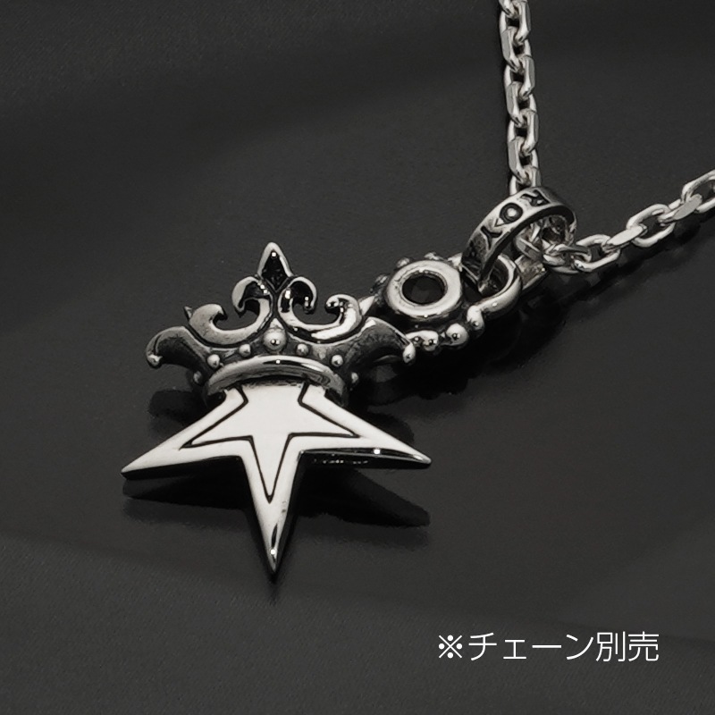 【本国オーダー・受注生産】SMALL SOLID STAR W/CROWN W/CZ JUMP RING