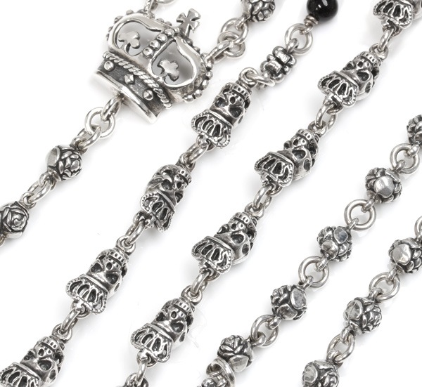 【本国オーダー・受注生産】ROSES, SKULLS & BEADS w/ CROSS, ROSES, SKULL & BEAD DROP