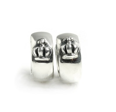 【本国オーダー・受注生産】SMALL ROUND EARRING W CROWN(1個単位)