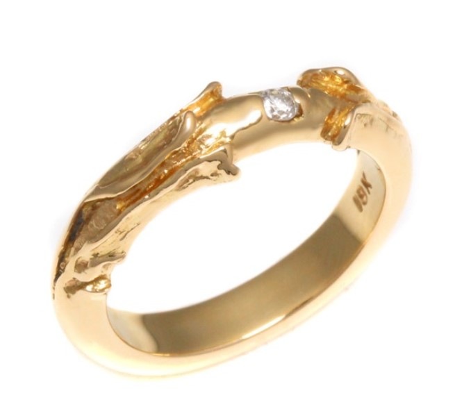 New Band with diamond 18K PINKGOLD