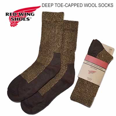 RED WING ��åɥ����� DEEP TOE-CAPPED WOOL SOCKS BROWN �֡����� ����
