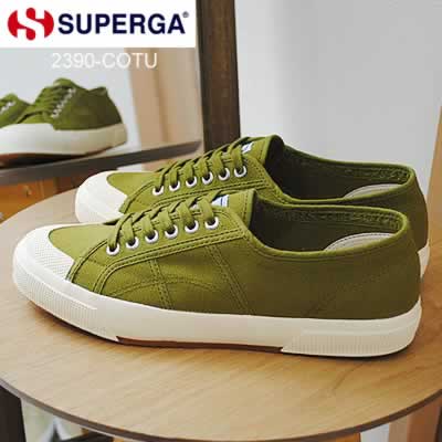 ��SALE��SUPERGA ���ڥ륬 2390-COTU GREEN-MILITARY ���꡼�� �ߥ꥿�꡼ �� �����Х� ���ˡ����� ���塼����������������