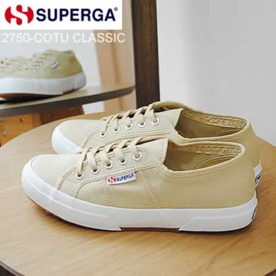 ★SALE★SUPERGA スペルガ 2750-COTU CLASSIC レディース BEIGE ベージュ 靴 キャンバス スニーカー シューズ※サイズ小さめ