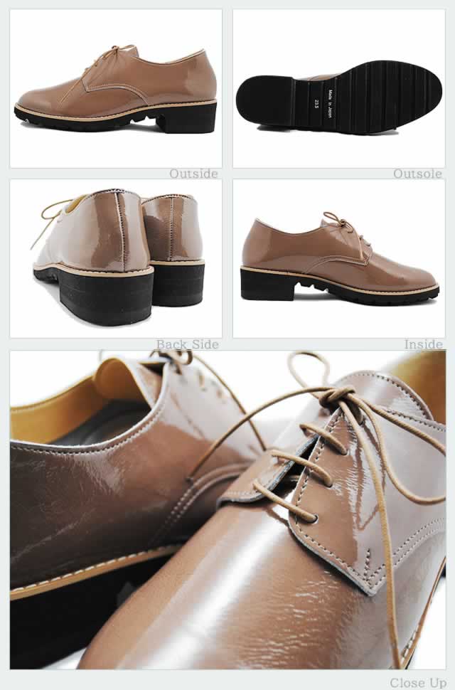 Recipe レシピ RP-308 レースアップシューズ EPBG エナメル