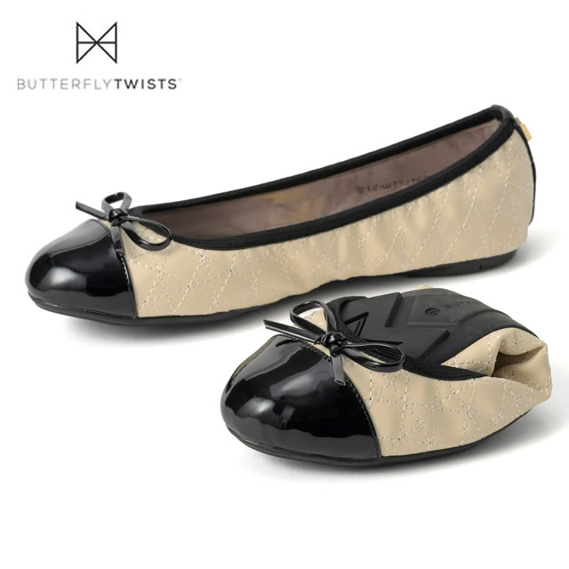 BUTTERFLY TWISTS バタフライツイスト 21036N OLIVIA オリビア CREAM/BLACK クリーム/ブラック スリッポン スリップオン靴 フラットシューズ レディース シューズ 二次会 結婚式 授業参観 入学式 卒業式