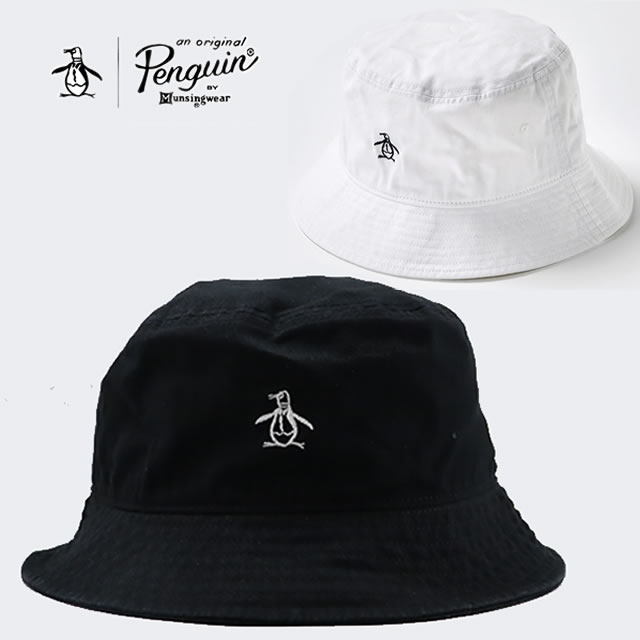 【即納】 Penguin by Munsingwear ペンギン バイ マンシングウェア TWILL BUCKET HAT ツイル バケット ハット BLACK ブラック ホワイト WHITE メンズ レディース ゴルフ バケットハット【正規取扱店】