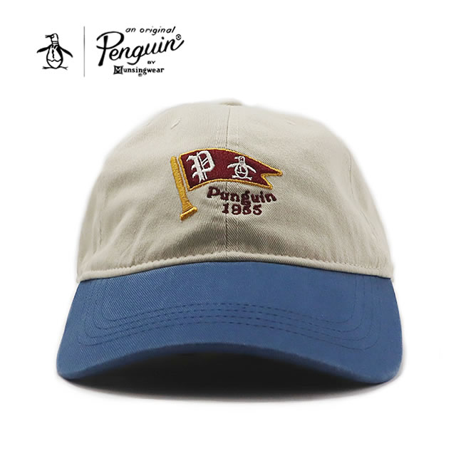 【即納】Penguin by Munsingwear ペンギン バイ マンシングウェア TWO-TONE CAP ツートーン キャップ WHITE×NAVY ホワイト×ネイビー ベージュ メンズ レディース ゴルフ 【正規取扱店】