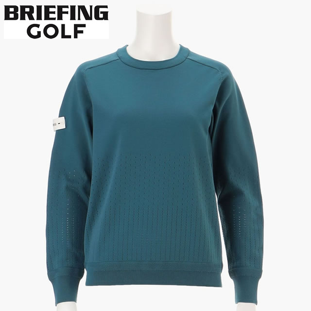 【即納】BRIEFING GOLF ブリーフィング ゴルフ WS WR MESH CREWNECK KNIT ウィメンズ メッシュ クルーネック ニット BLUE ブルー レディース 【正規取扱店】ルフエ ruffue