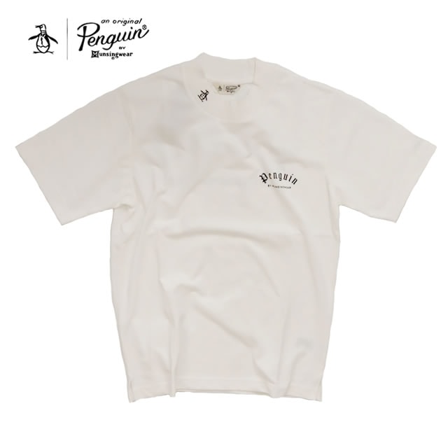 【即納】Penguin by Munsingwear ペンギン バイ マンシングウェア MOCK NECK T-SHIRT モックネックTシャツ WHITE ホワイト メンズ 【正規取扱店】