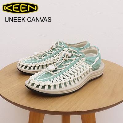 KEEN キーン ウィメンズ UNEEK CANVAS ユニーク キャンバス Granite Green/Birch グラナイト グリーン/バーチ サンダル 靴 スニーカー シューズ アウトドア キャンプ コンフォート レディース 【返品交換送料無料】