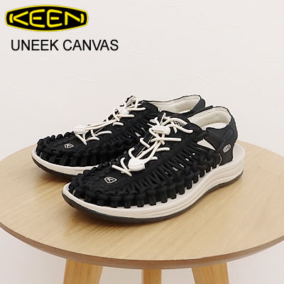 KEEN キーン ウィメンズ UNEEK CANVAS ユニーク キャンバス Black/Birch ブラック/バーチ サンダル 靴 スニーカー シューズ アウトドア キャンプ コンフォート レディース 【返品交換送料無料】