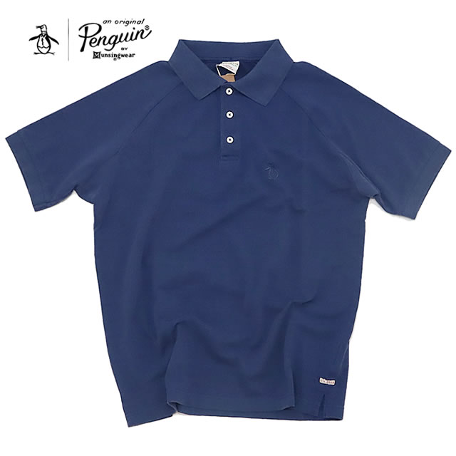 【即納】Penguin by Munsingwear ペンギン バイ マンシングウェア STYLE 2844 60’S RAGLAN SLEEVE VINTAGE POLO SHIRT スタイル2844 60'Sラグランスリーブ ヴィンテージ ポロシャツ BLUE ブルー メンズ ゴルフ【正規取扱店】