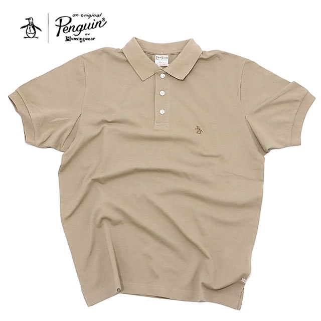 【即納】Penguin by Munsingwear ペンギン バイ マンシングウェア STYLE 2833 60'S GUSSET SET IN POLO SHIRT スタイル2833 60'Sガゼットセットインポロシャツ BEIGE ベージュ メンズ ゴルフ【正規取扱店】