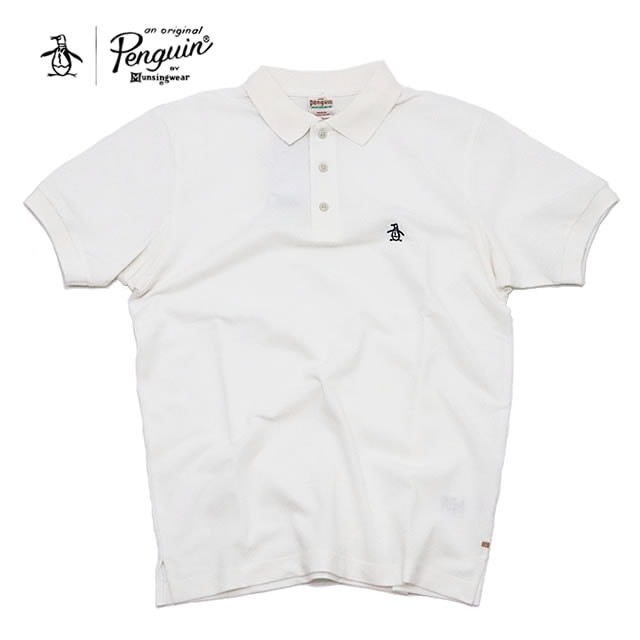 【即納】Penguin by Munsingwear ペンギン バイ マンシングウェア STYLE 2833 60'S GUSSET SET IN POLO SHIRT スタイル2833 60'Sガゼットセットインポロシャツ WHITE ホワイト メンズ ゴルフ【正規取扱店】
