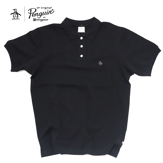 【即納】Penguin by Munsingwear ペンギン バイ マンシングウェア STYLE 2833 60'S GUSSET SET IN POLO SHIRT スタイル2833 60'Sガゼットセットインポロシャツ BLACK ブラック メンズ ゴルフ【正規取扱店】