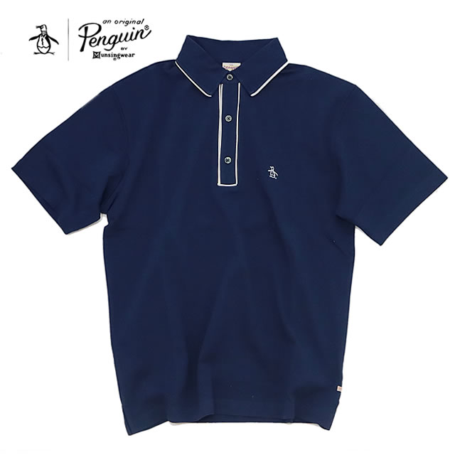 【即納】Penguin by Munsingwear ペンギン バイ マンシングウェア STYLE 2833 60'S GUSSET SET IN POLO SHIRT スタイル2833 60'Sガゼットセットインポロシャツ BLACK ブラック メンズ ゴルフ【正規取扱店】