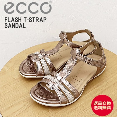 ECCO  FLASH T-STRAP SANDAL եå ƥȥå  WARM GRAY METALLIC/MOON ROCK  졼 ᥿å/ࡼ å ȥɥ  ǥ  ʸ̵