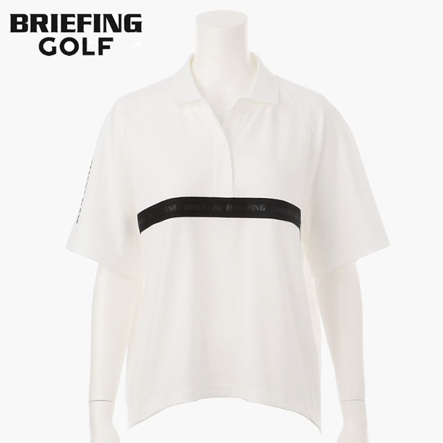 【即納】BRIEFING GOLF ブリーフィング ゴルフ WOMENS SLEEVE LOGO POLO RELAXED FIT ウィメンズ スリーヴ ロゴ ポロ リラクスト フィット WHITE ホワイト レディース 【正規取扱店】ルフエ ruffue