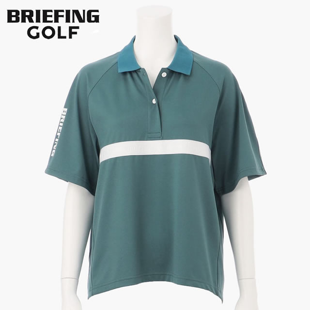 【即納】BRIEFING GOLF ブリーフィング ゴルフ WOMENS SLEEVE LOGO POLO RELAXED FIT ウィメンズ スリーヴ ロゴ ポロ リラクスト フィット BLUE ブルー レディース 【正規取扱店】ルフエ ruffue