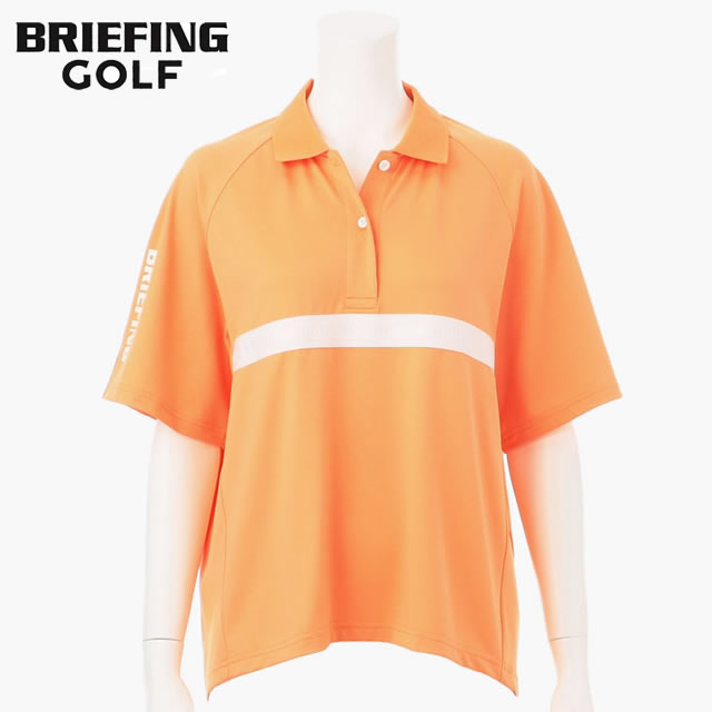 【即納】BRIEFING GOLF ブリーフィング ゴルフ WOMENS SLEEVE LOGO POLO RELAXED FIT ウィメンズ スリーヴ ロゴ ポロ リラクスト フィット ORANGE オレンジ レディース 【正規取扱店】ルフエ ruffue