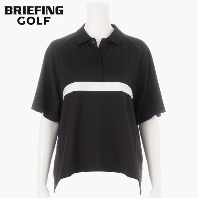 【即納】BRIEFING GOLF ブリーフィング ゴルフ WOMENS SLEEVE LOGO POLO RELAXED FIT ウィメンズ スリーヴ ロゴ ポロ リラクスト フィット BLACK ブラック レディース 【正規取扱店】ルフエ ruffue