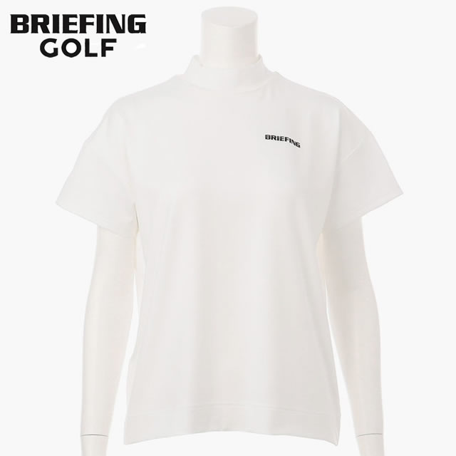 【即納】BRIEFING GOLF ブリーフィング ゴルフ WOMENS BACK LOGO LINE HIGH NECK RELAXED FIT ウィメンズ バックロゴライン ハイネック リラクスト フィット WHITE ホワイト レディース 【正規取扱店】ルフエ ruffue