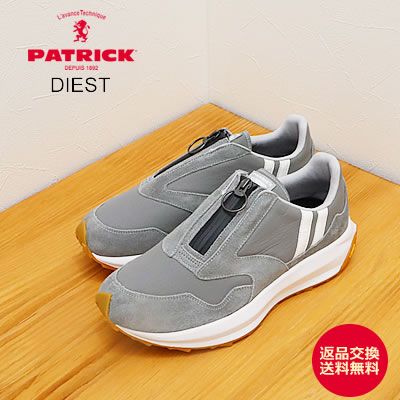PATRICK DIEST スニーカー フロントジップ 黒 26.0 ovy PATRICK パトリック DIEST ディースト BLK ブラック 靴
