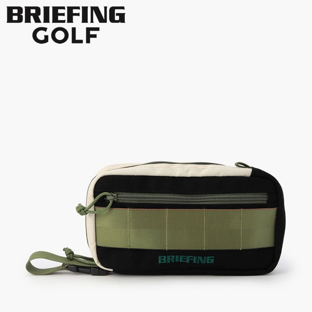 【即納】BRIEFING GOLF ブリーフィング ゴルフ RECTANGLE POUCH WL レクタングル ポーチ ウッドランド BLACK×IVORY メンズ レディース　【正規取扱店】ルフエ ruffue