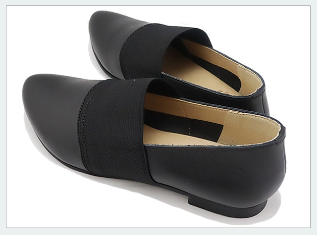 Recipe レシピ RP-234 深とんがりゴムスリッポン BLK ブラック