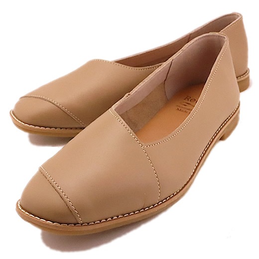 Recipe レシピ RP-531 斜めラインスクエアシューズ LBR ライトブラウン