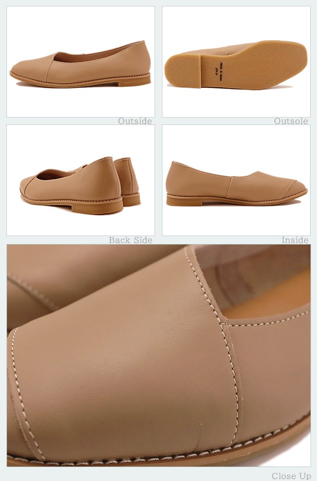 Recipe レシピ RP-531 斜めラインスクエアシューズ LBR ライトブラウン